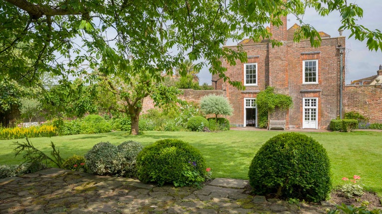 Under the cherry tree at Lamb House, East Sussex